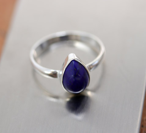 Sterling Silver Lapis Lazuli Ring Size 11