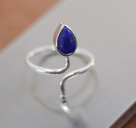 Sterling Silver Lapis Ring Size 6_9
