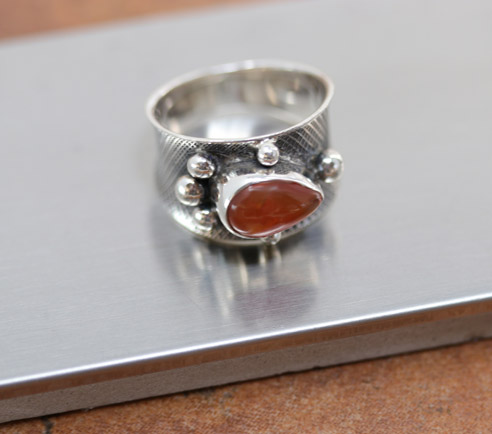 Sterling Silver Carnelian Ring Size 6