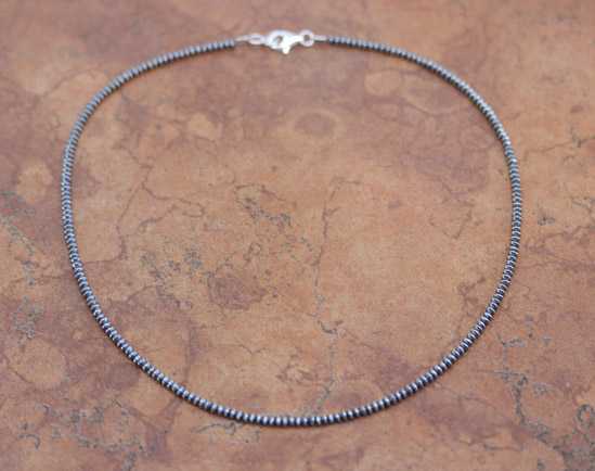 Navajo Pearl Silver Rondelle Necklace
