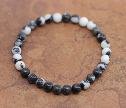 Beaded Zebra Jasper Stretch Bubble Bracelet