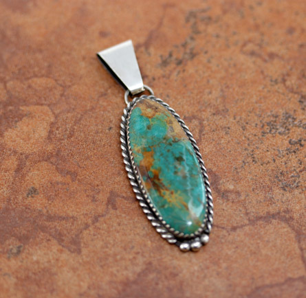 Navajo Silver Turquoise Pendant