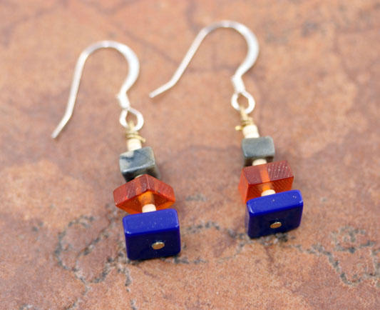 Navajo Beaded Cube Earrings