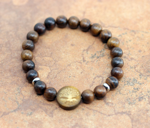 Beaded Wood Bubble Bracelet