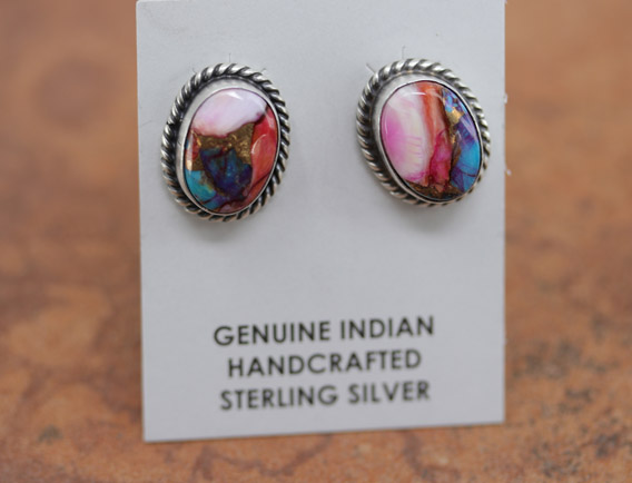 Navajo Silver Mojave Turquoise Earrings