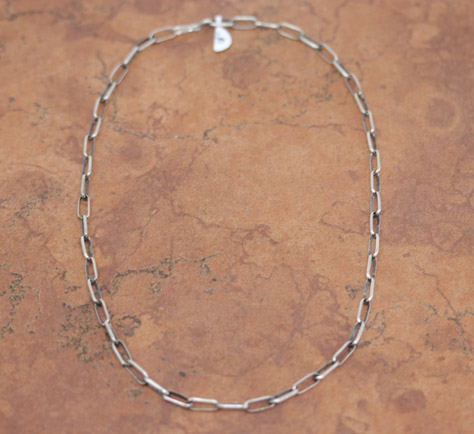 Navajo Silver Paper Clip Chain Necklace