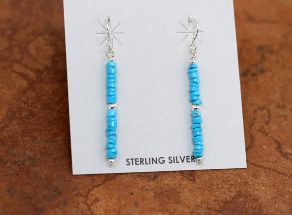 Navajo Sterling Silver Turquoise Nugget Earrings