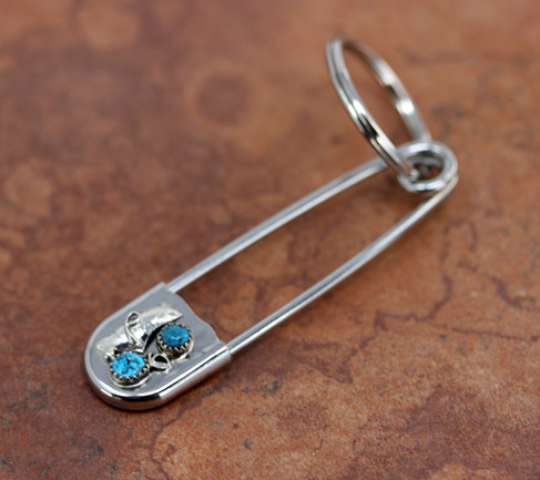 Navajo Silver Turquoise Key Chain