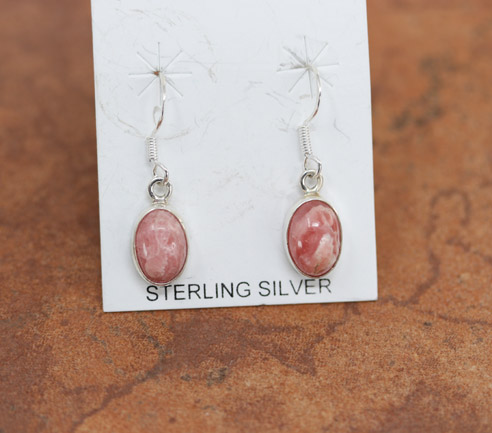 Sterling Silver Pink Quartz Earrings