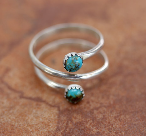 Navajo Silver Turquoise Ring Size 8_10
