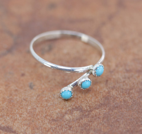 Navajo Silver Turquoise Ring Size 7