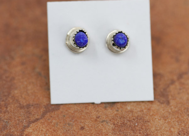 Navajo Sterling Silver Lapis Earrings
