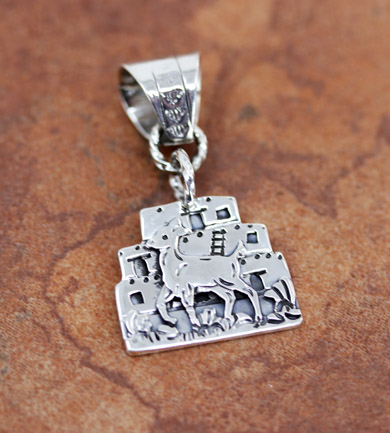 Navajo Silver Elk Pendant by Robin Wood