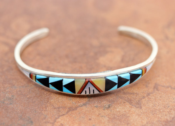 Zuni Sterling Multi_Stone Inlay Bracelet