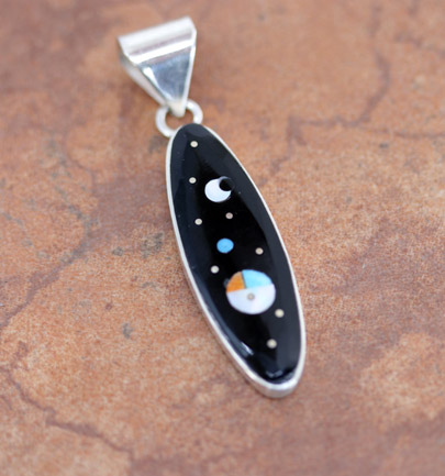 Navajo Sterling Silver Multi_Stone Night Sky Pendant