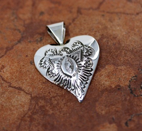 Navajo Sterling Silver Heart Pendant