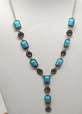 Southwest Style Turquoise Lariat Necklace