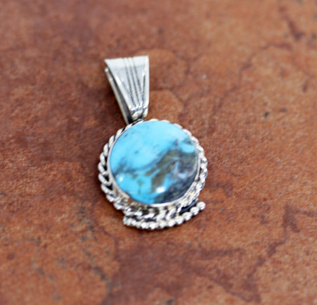 Navajo Silver Turquoise Pendant