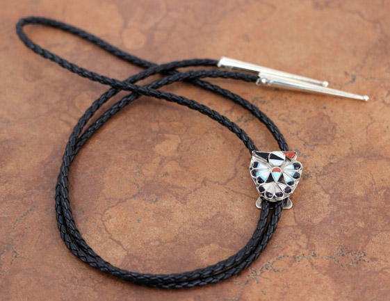 Zuni Multi_Stone Thunderbird Bolo Tie