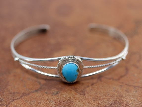 Navajo Sterling Silver Turquoise Bracelet