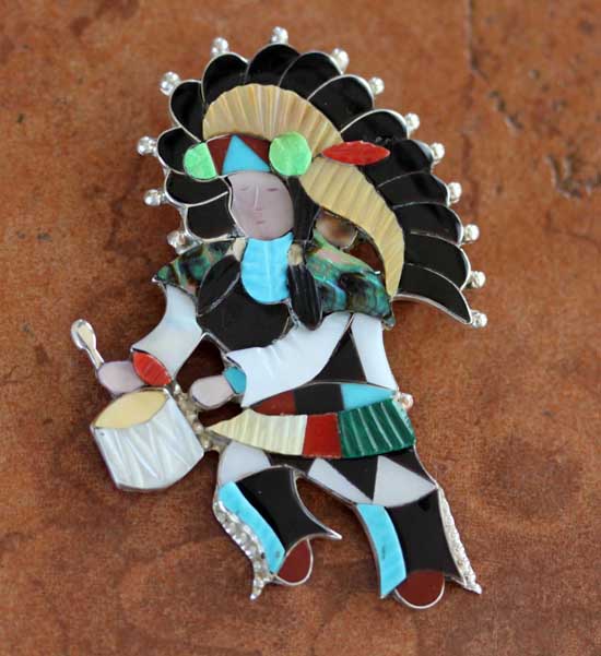 Zuni Kachina Pin/Pendant by Jon Beyuka